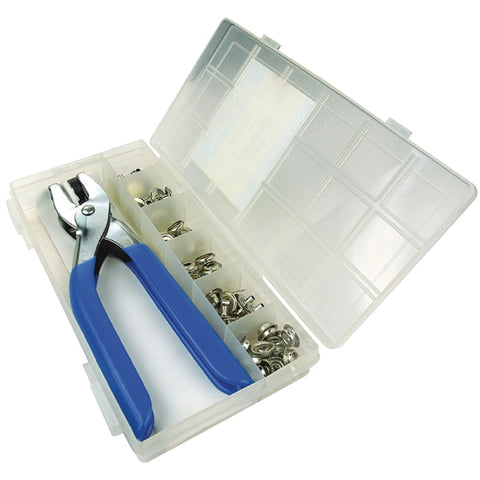 Nickel Plated Brass Snap Kit With Grip Tool - 72 Piece