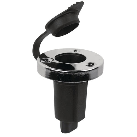 Spare 3-Pin Light Base Assembly,  Chrome plated cover w/plastic insert