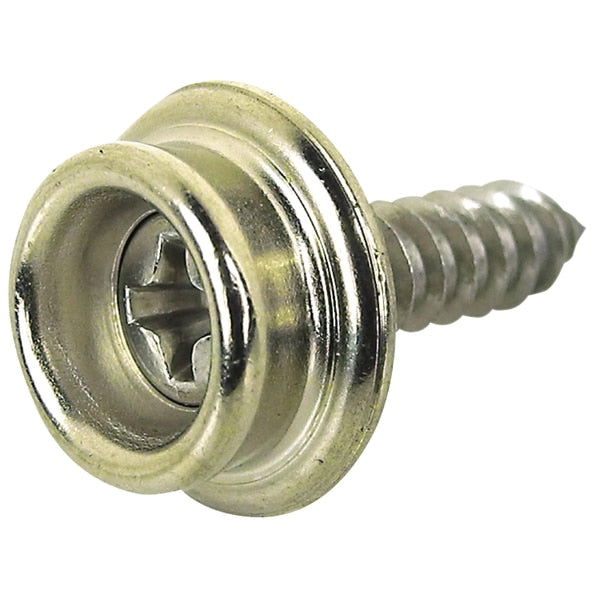 Stainless Steel Button Stud With Tapping Screw#8 x 3/8",  Male,  Qty. 40