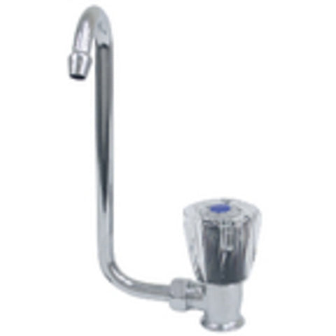 10056 Chrome Plated Brass Folding Cold Water Tap w Clear Acrylic Knob