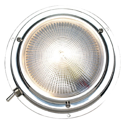 Polished Stainless Steel Bright White Dome Light,  2" H