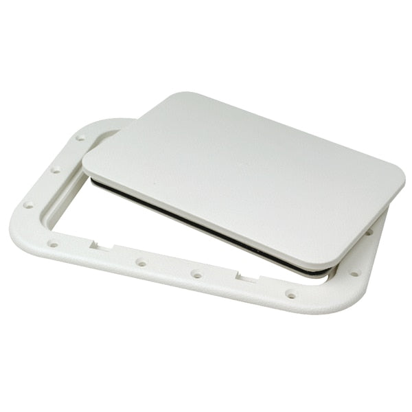 Polypropylene 7" x 11" ID Pry-Out Type Hatch-White