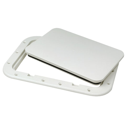 Polypropylene 7" x 11" ID Pry-Out Type Hatch-White