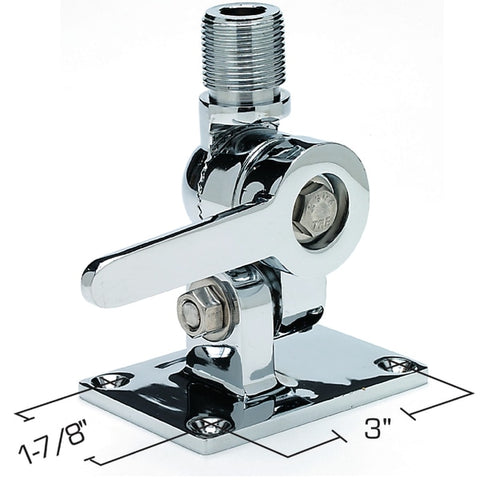 4-Way Antenna Ratchet Mount - Chrome Plated Brass