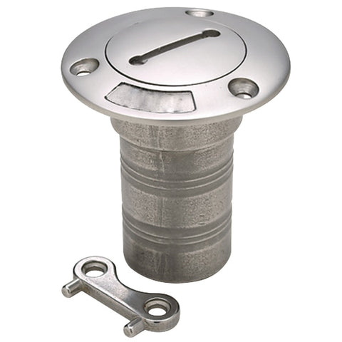 Stainless Steel Water Deck Fill w/Cap (Chain Tether) For 1-1/2" Hose
