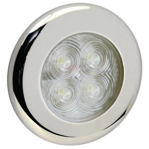 White LED Interior Courtesy Light With Both Chrome and White Bezels