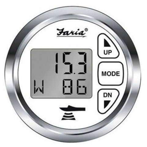 Depth Gauge W/Temp-Wht/Ss,  #13852