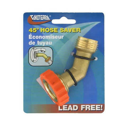 HOSE SAVER 45 DEGREES,  BRASS,  LEAD-FREE,  CARDED