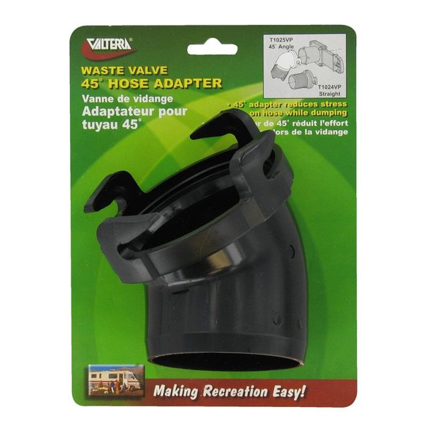 HOSE ADAPTER,  45 DEGREES,  BLACK,  CARDED