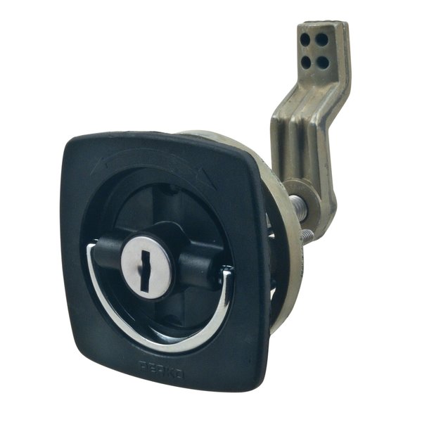 Perko 0931DP1BLK Flush-Mount Locking Latch w Offset Cam BarFlexible Polymer Strike 1-1/8" 2"