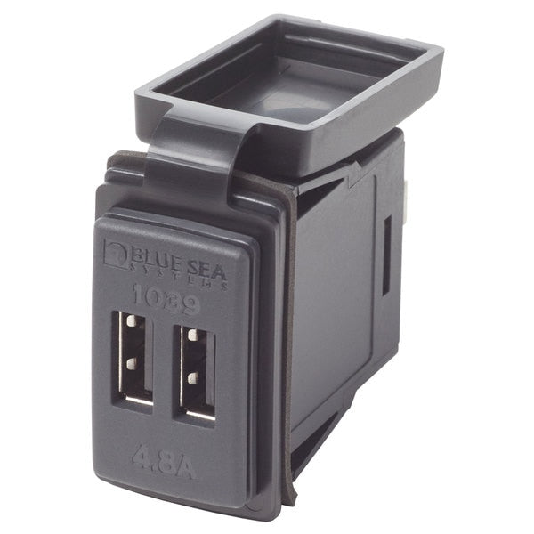 Blue Sea Systems 1039-BSS Dual USB Charger - Switch Mount,  4.8 A
