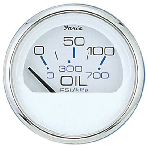 Faria 13802 Chesapeake Stainless Steel Oil Pressure Gauge (80 PSI) - 2",  White