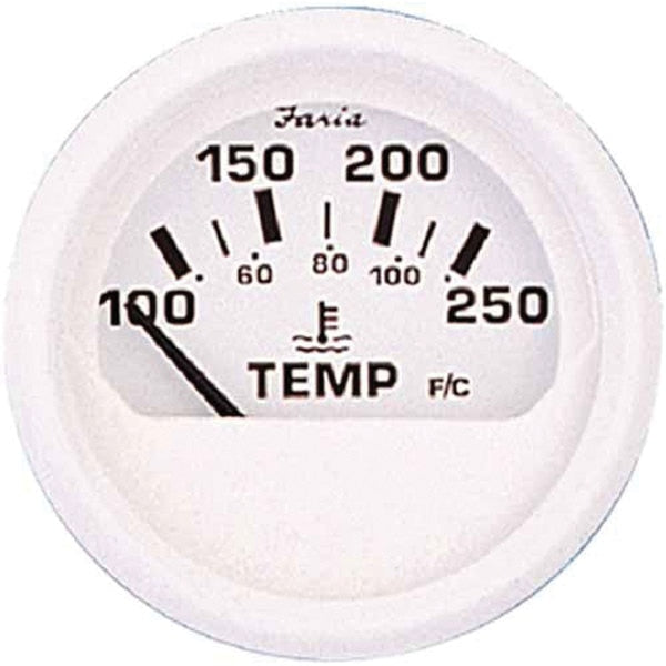Faria 13110 Dress Water Temperature Gauge (100-250Â°F) - 2",  White