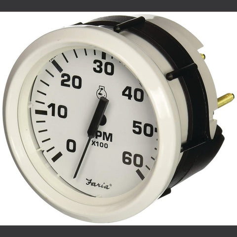 Faria 33103 Dress Tachometer (6000 RPM) Gas - 4",  White