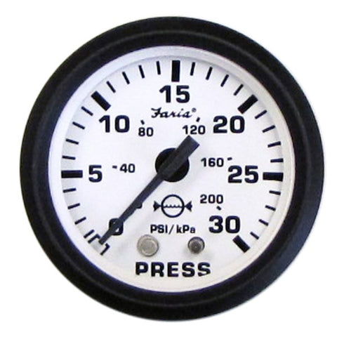 Faria 12903 Euro Water Pressure Gauge Kit (30 PSI) - 2",  White