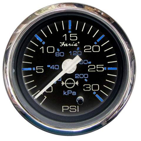 Faria 13712 Chesapeake Stainless Steel Water Pressure Gauge Kit (30 PSI) - 2",  Black