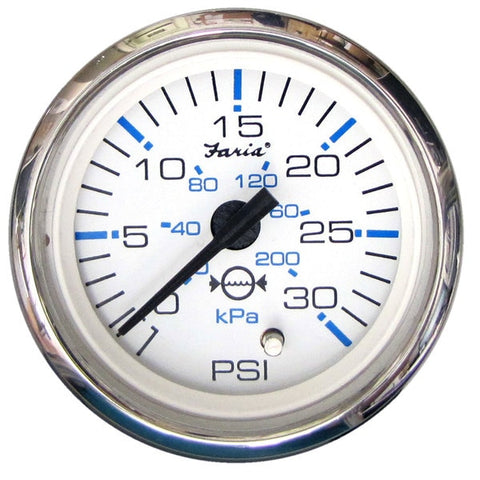 Faria 13812 Chesapeake Stainless Steel Water Pressure Gauge Kit (30 PSI) - 2",  White