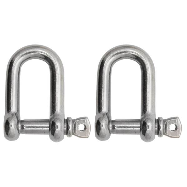 Extreme Max 3006.8243.2 BoatTector Stainless Steel D Shackle - 3/8",  2-Pack