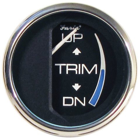 Faria 13709 Chesapeake Stainless Steel Trim Gauge (Johnson/Evinrude/Suzuki Outboard) - 2",  Black