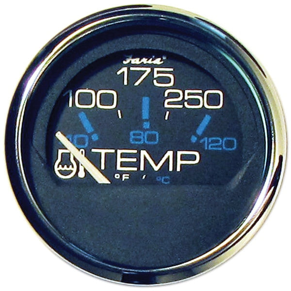 Faria 13704 Chesapeake Stainless Steel Water Temperature Gauge (100-250Â°F) - 2",  Black