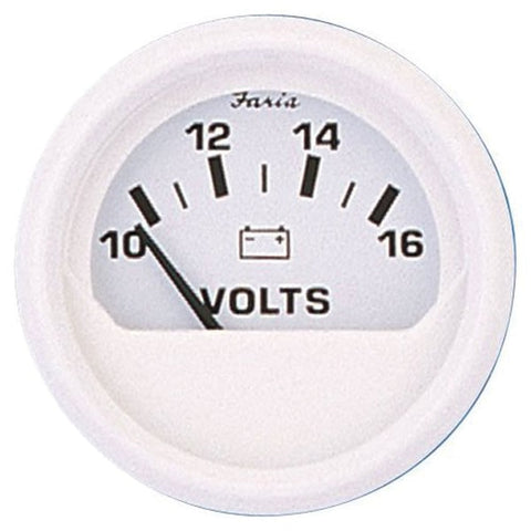 Faria 13120 Dress Voltmeter (10-16 VDC) - 2",  White