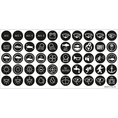 Blue Sea Systems 4230-BSS Push Button Switch Label Kit