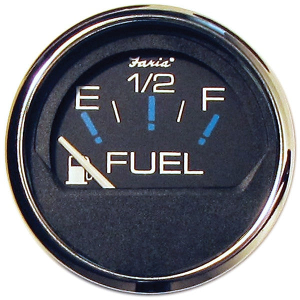 Faria 13701 Chesapeake Stainless Steel Fuel Level Gauge (E-1/2-F) - 2",  Black