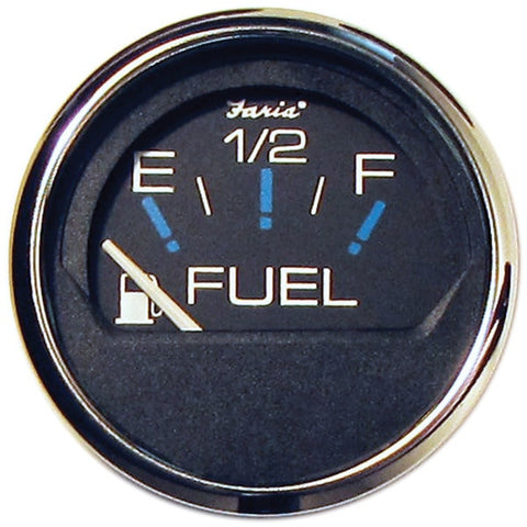 Faria 13701 Chesapeake Stainless Steel Fuel Level Gauge (E-1/2-F) - 2",  Black