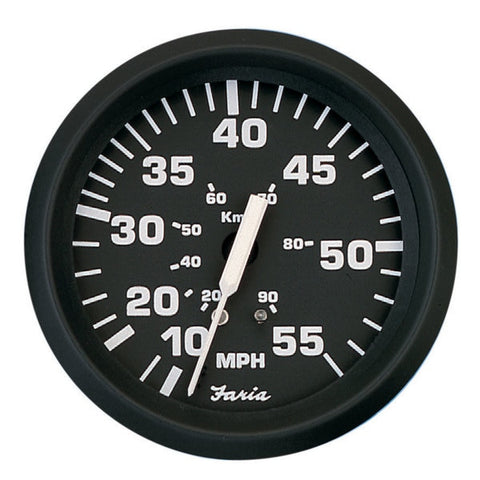 Faria 32810 Euro Speedometer (55 MPH) Pitot - 4",  Black