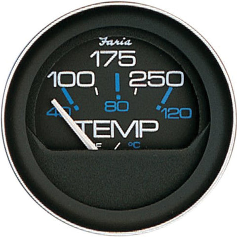 Faria 13004 Coral Water Temperature Gauge (100-250Â°F) - 2",  Black