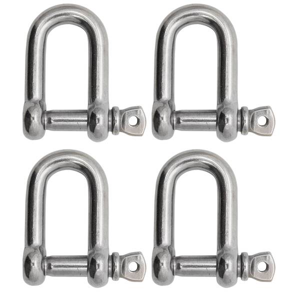 Extreme Max 3006.8243.4 BoatTector Stainless Steel D Shackle - 3/8",  4-Pack