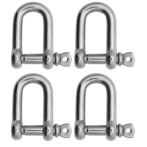 Extreme Max 3006.8243.4 BoatTector Stainless Steel D Shackle - 3/8",  4-Pack