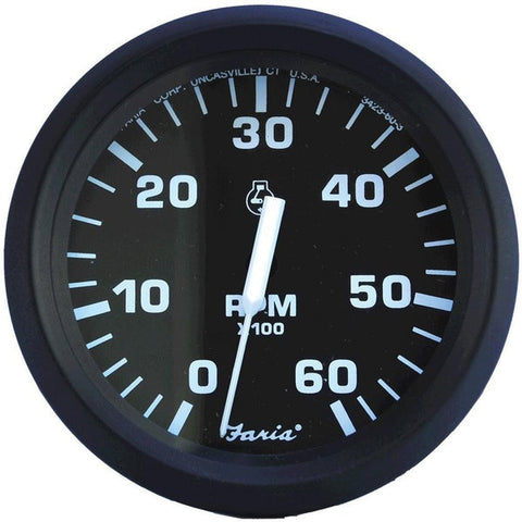 Faria 32804 Euro Tachometer (6000 RPM) - 4",  Black