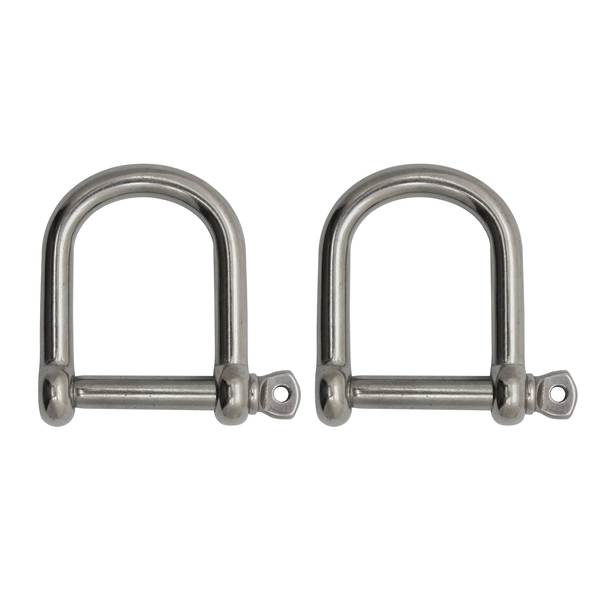 Extreme Max 3006.8234.2 BoatTector Stainless Steel Wide D Shackle - 1/2",  2-Pack
