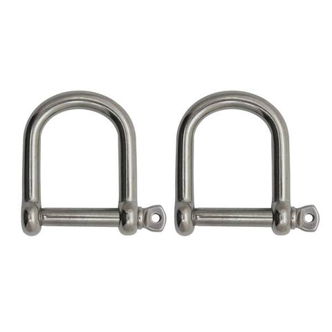 Extreme Max 3006.8234.2 BoatTector Stainless Steel Wide D Shackle - 1/2",  2-Pack