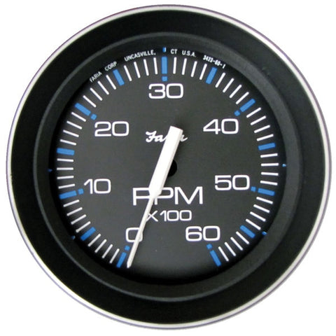 Faria 33004 Coral Tachometer (6000 RPM) Gas - 4",  Black
