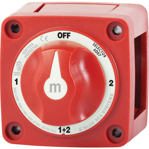 Blue Sea Systems 6007-BSS m-Series Mini Selector Battery Switch - Red
