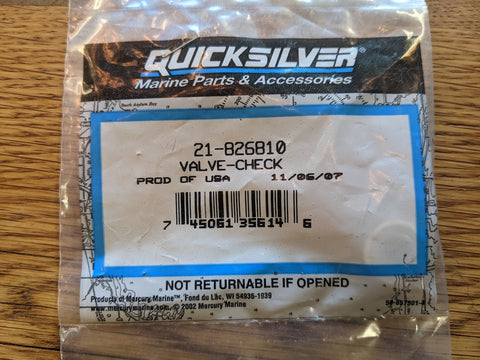 Mercury Quicksilver - Check Valve - 21-826810 - New old Stock