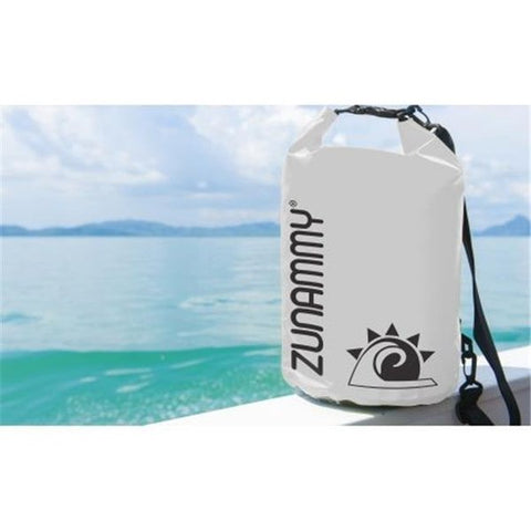 Zunammy ZWB2000WT-10LT 10 Liters Waterproof Roll Top Dry Bag; Floating Duffle Dry Gear Bag with Adjustable Shoulder Straps - White