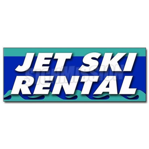 JET SKI RENTAL DECAL sticker boat skiing wave runner kayak canoe rent,  D-12 Jet Ski Rental
